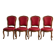 Set of Louis XV Cabriolet Chairs – Carved Wood & Bordeaux Leather