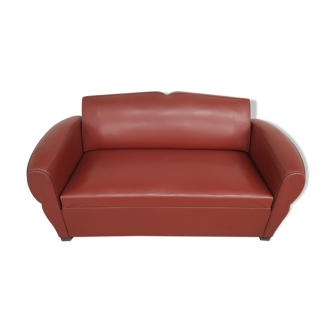 Faux leather sofa 1950 club style