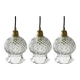 Lot de trois suspensions pointes de diamant vintage
