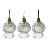 Lot de trois suspensions pointes de diamant vintage