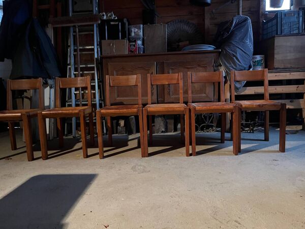 1 lot de 6 chaises par Pierre Chapo