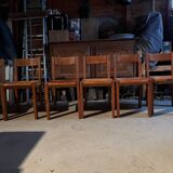1 lot of 6 chairs by Pierre Chapo