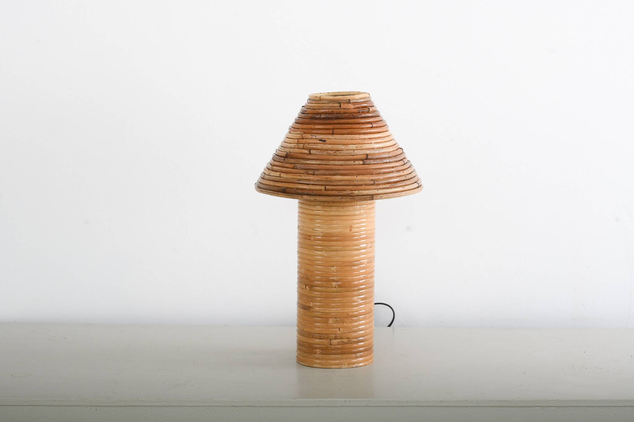 Table Lamp Organic Rattan Reed