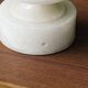 70s designer lamp base, twisted white marble