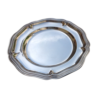 Silver metal dish with twisted edges