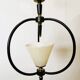 Mid-century metal and opaline pendant light, 1950s