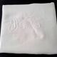 Nappe ancienne en lin blanc monogrammée MC  1.68 X 1.70 m