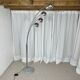 Arc floor lamp with wooden base and 5 lights Agemob MCM style