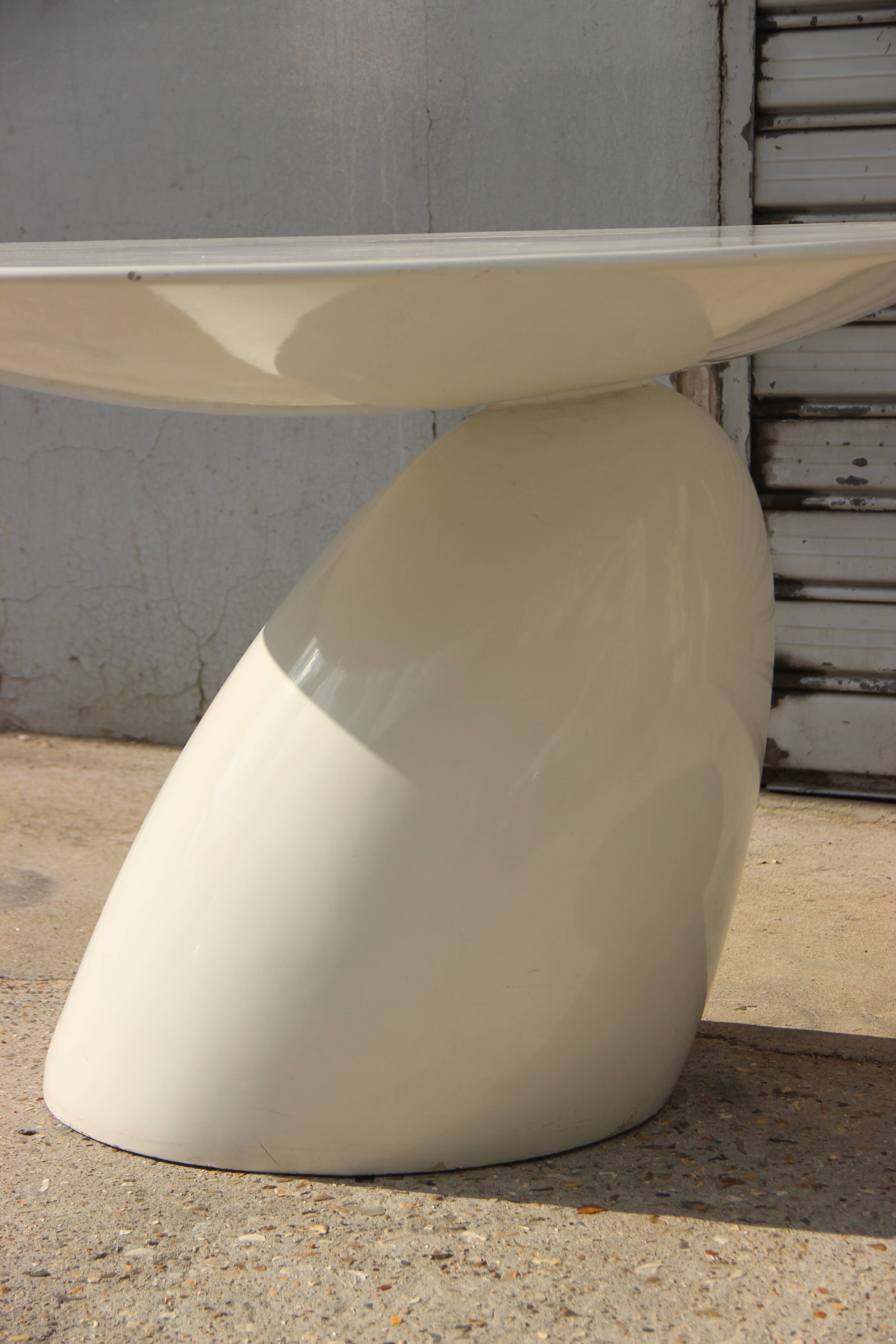 Laquered resin dining table