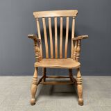 Light colored elm wood English Windsor armchair