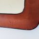 Vintage 70s mirror in wood and leather
