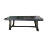Vintage Brutalist table in solid elm from the 1960s-1970s