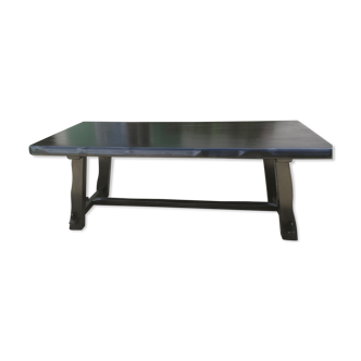 Vintage Brutalist table in solid elm from the 1960s-1970s