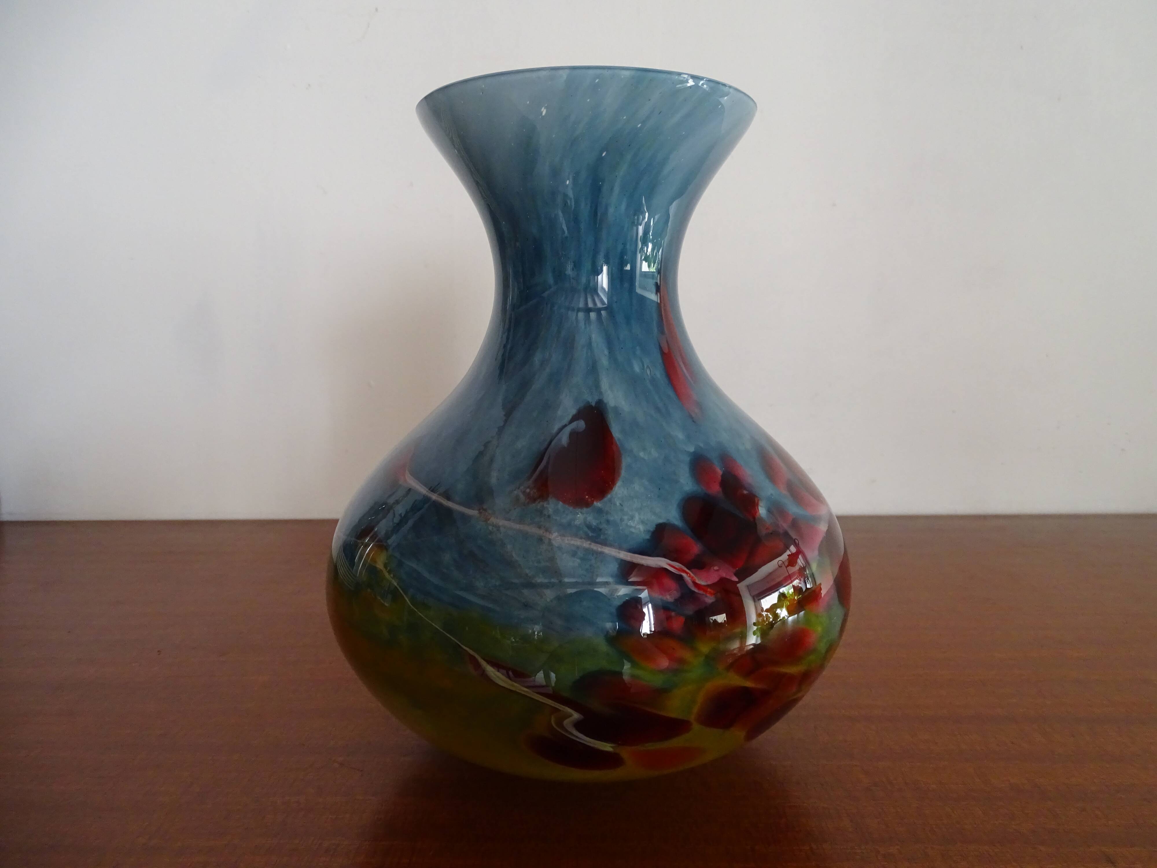 LA ROCHERE crystal vase, multi-layered blown glass, 20th century, labeled