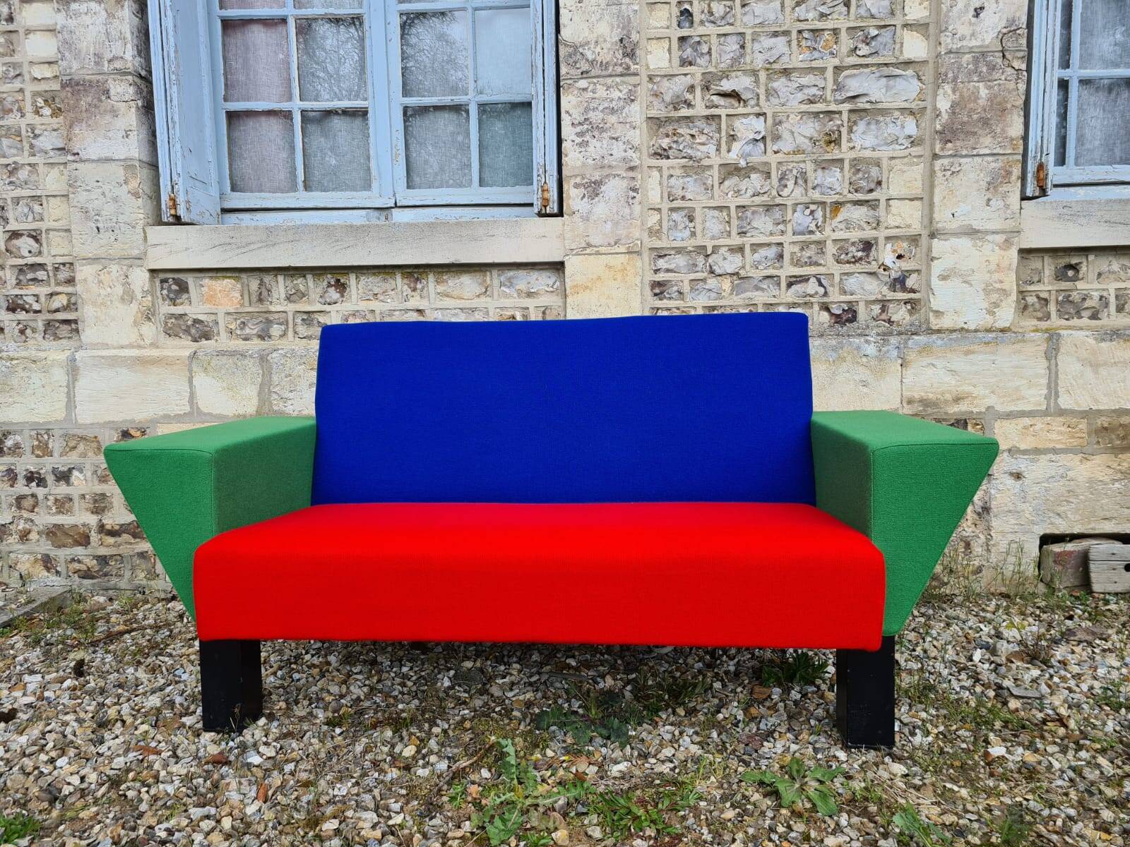 Westside bench and 2 armchairs by Ettore Sottsass for Knoll International, 1983