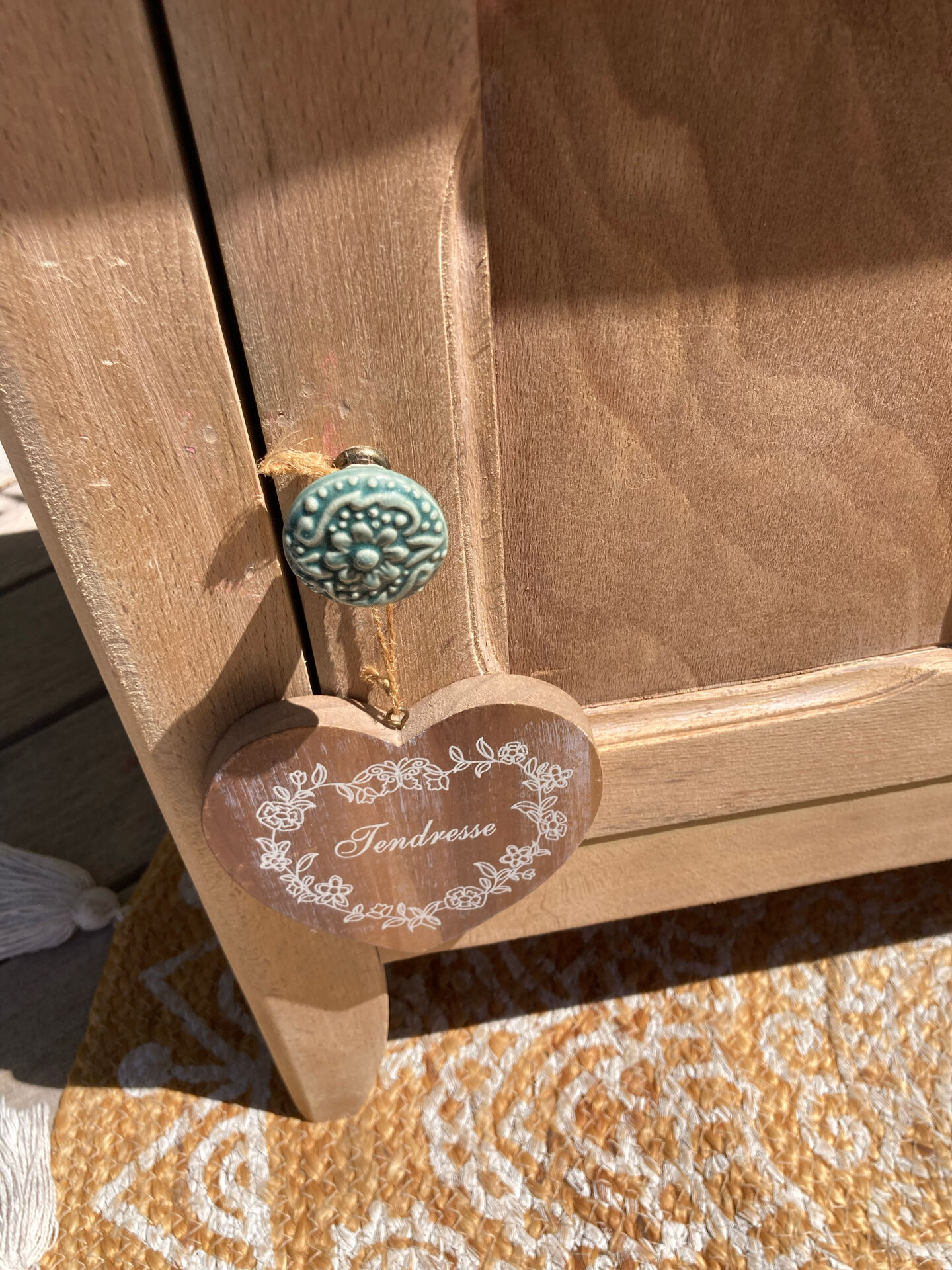 Parisian buffet (jam cupboard) in raw beech / drawer.