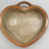 Heart-shaped mould in stoneware from La Borne, signed Bottani Dechaud