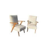 Set of 2 vintage bouclé armchairs