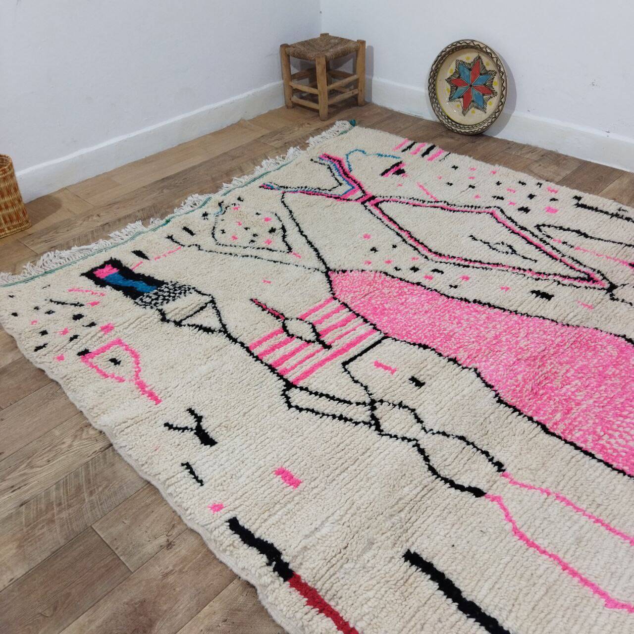 Handmade wool Berber rug 300 X 195 CM
