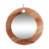 Miroir rond sur bois, 35cm