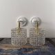 Pair of vintage chiseled glass wall lights