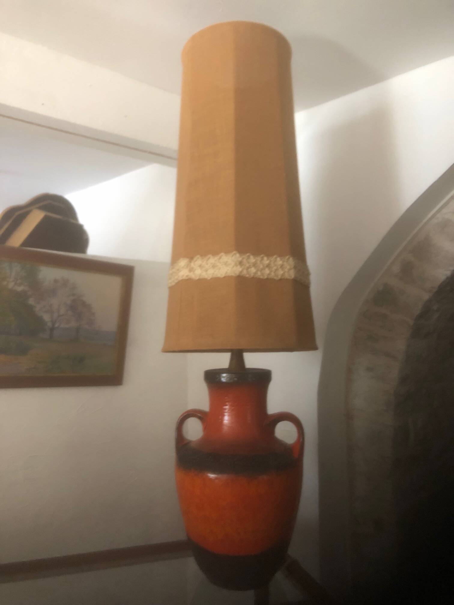 Large vintage ceramic lamp base