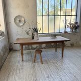 Table de ferme en pin et chêne