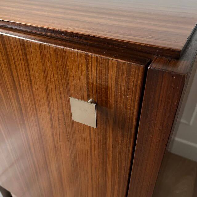 Meuble de rangement teck et chrome