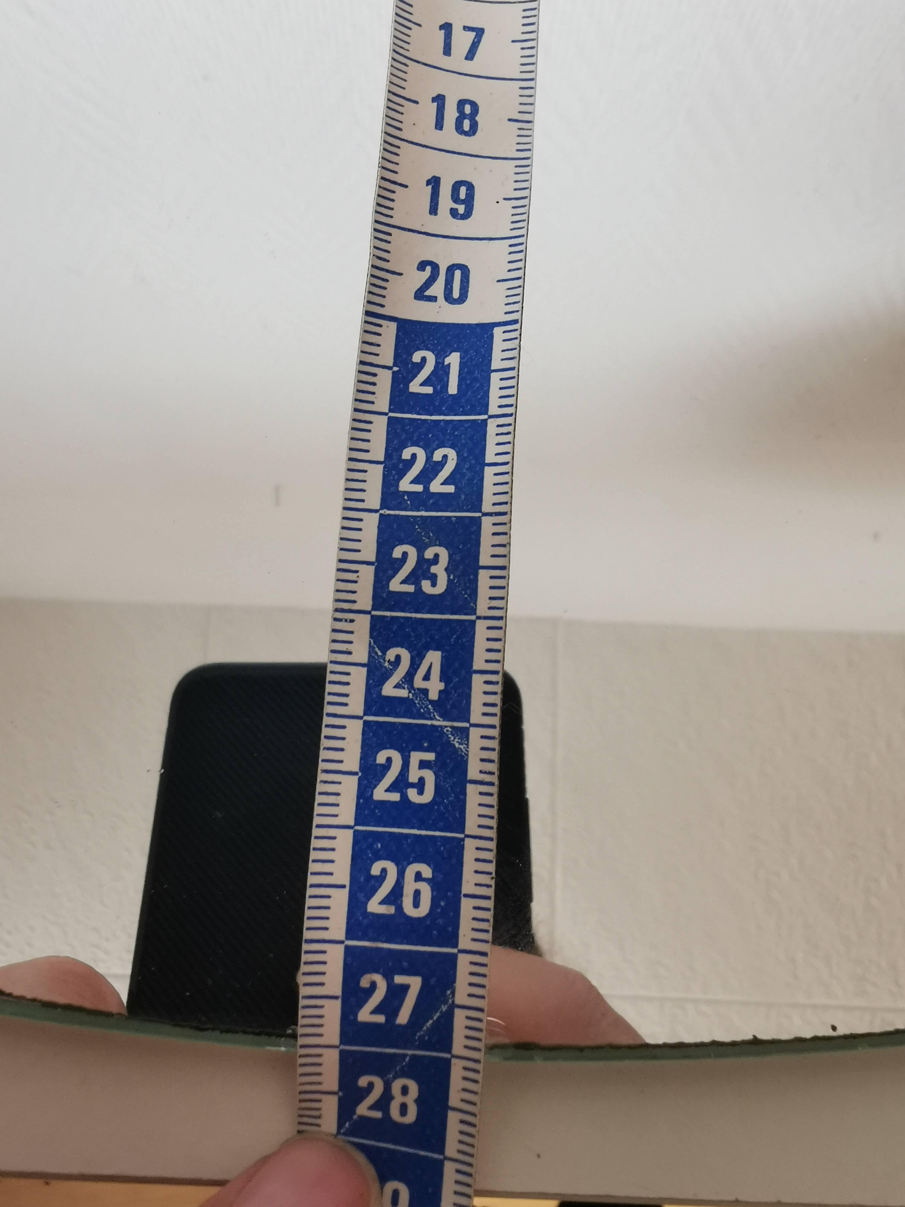 50s mirror tray, metal and glass