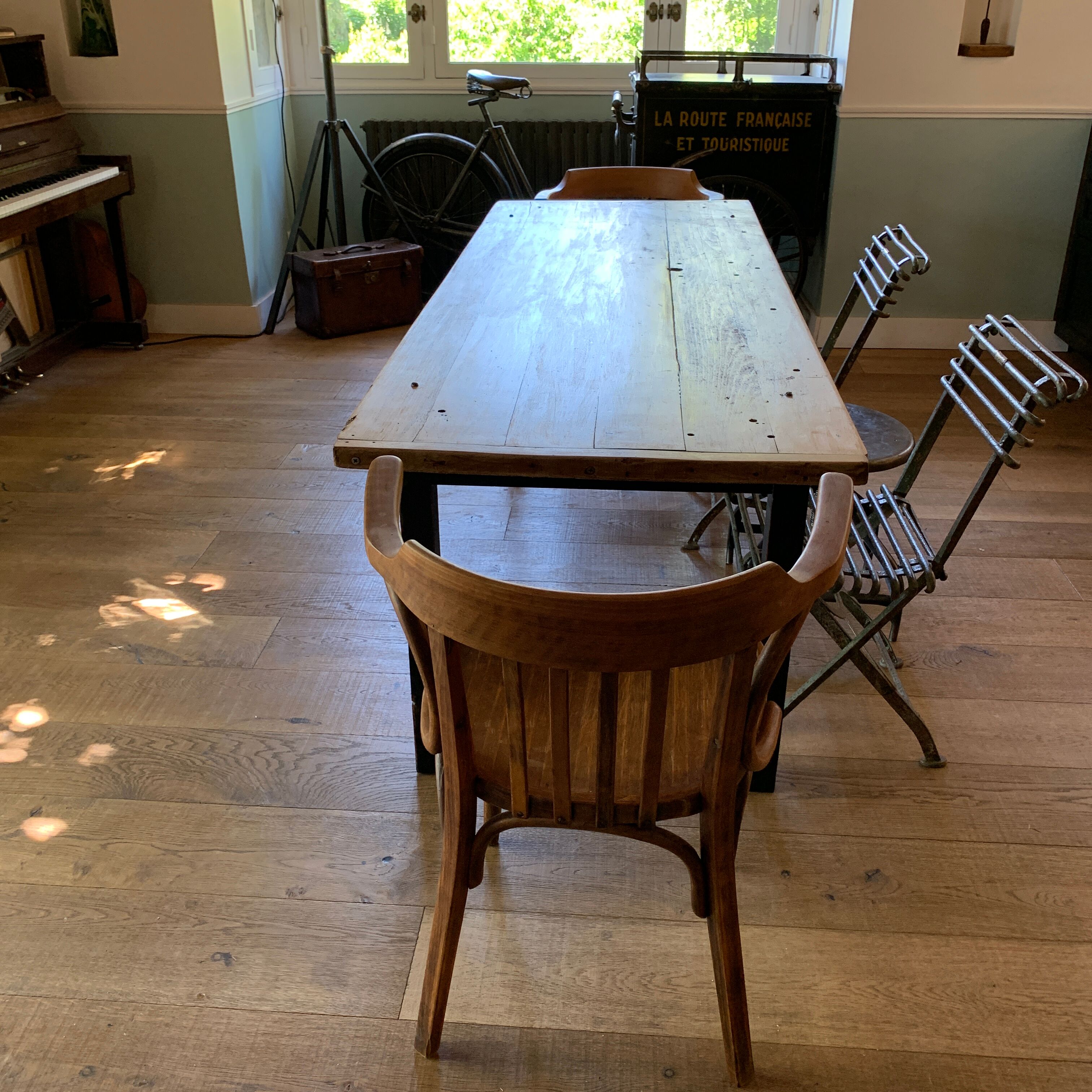 Old farm table with drawers