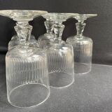 6 grands verres en cristal taillé XIXème