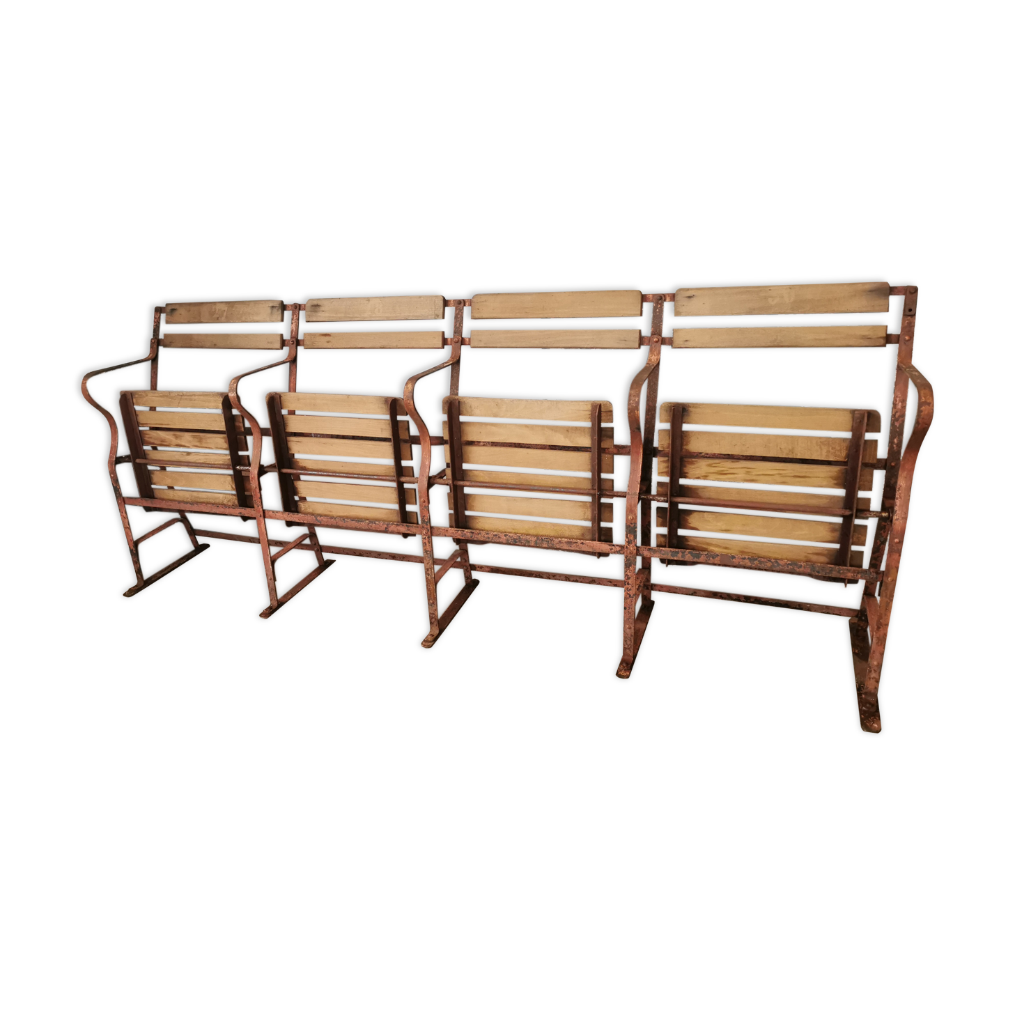Theatre bench, folding seats