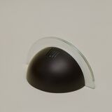 Pair of half-moon metal and lucite wall lights Postmodern Memphis vintage Circa 1980