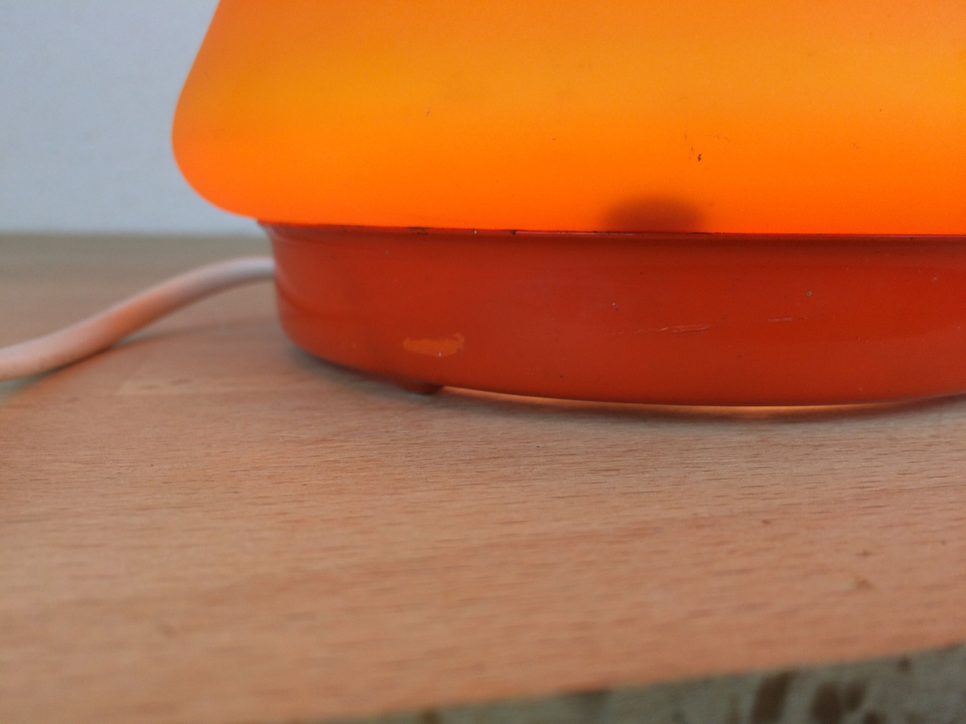 Atomic mushroom lamp orange glass 70's