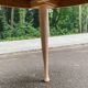 Renovated round extendable Scandinavian dining table in teak, 110cm.