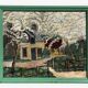 Painting of a farm in a landscape, oil on canvas with frame