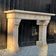 Neo-Gothic style Lumel beige marble fireplace circa 1880