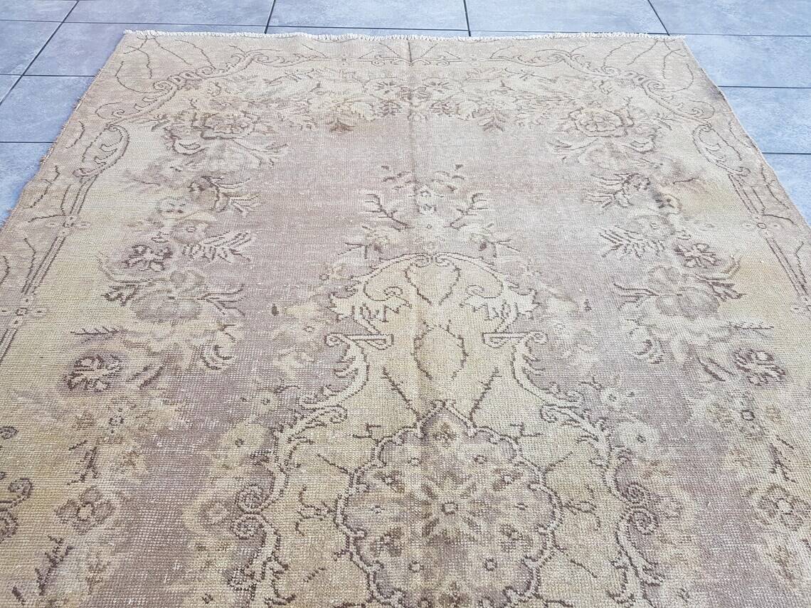 Beige Vintage Floral Carpet sku v623