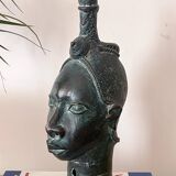 Ife head with bronze headdress (Nigeria)