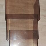 vintage triple nesting table smoked plexiglass