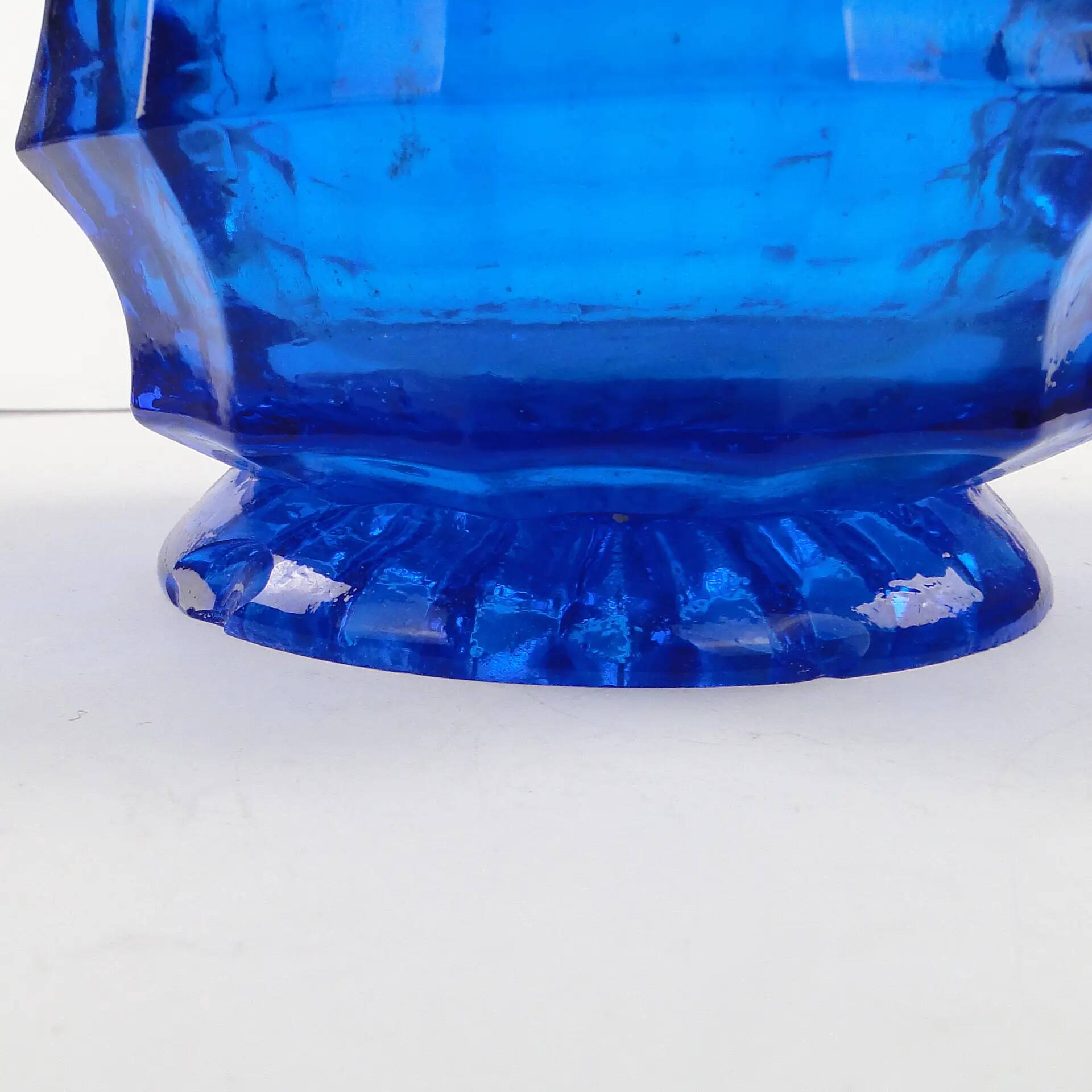 Art Deco creamer, cobalt glass, Belgium, 1930s
