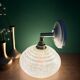 Vintage Clichy glass wall lamp with white shade
