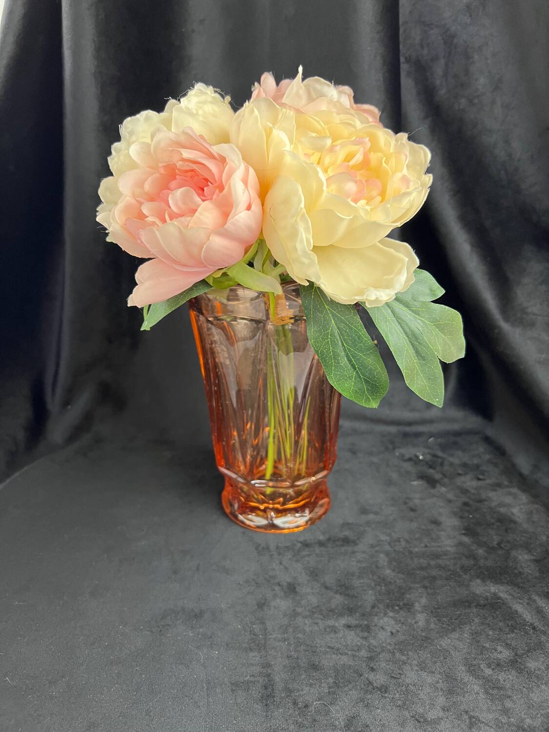 Old large pink glass vase circa 1960
