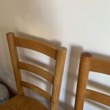 Ensemble de quatre chaises paillées
