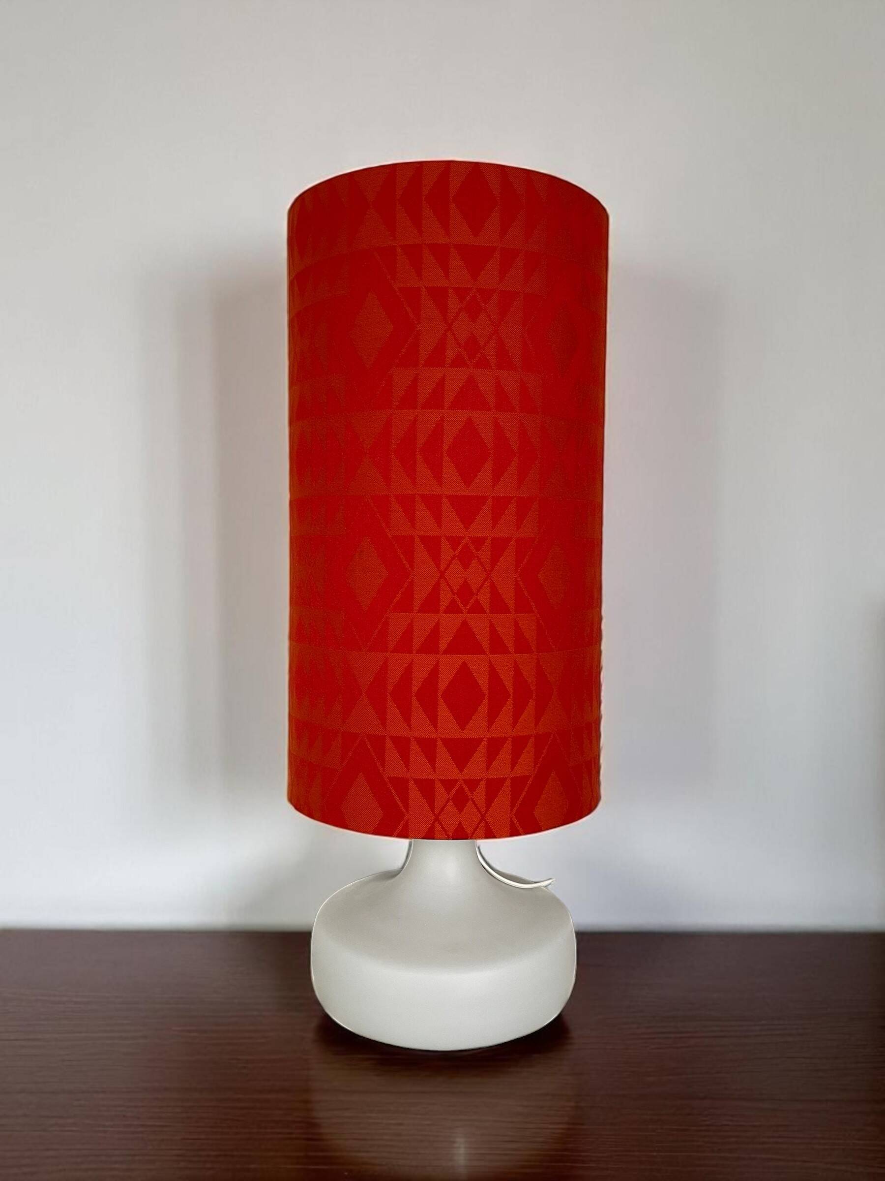 Lampe à poser Eldorado - opaline blanche et tissu vintage