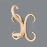 Curved white wooden coat hook, 1960s