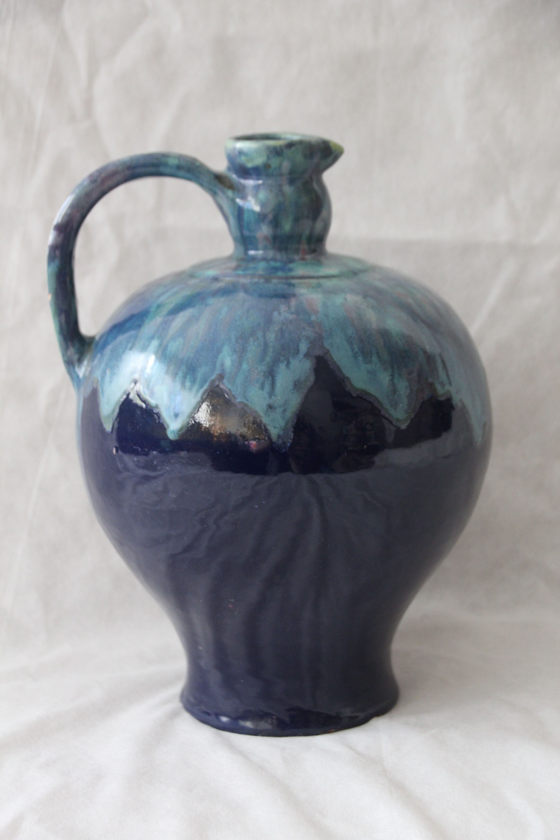 Pichet bleu vase en céramique cab céramique d'art de Bordeaux