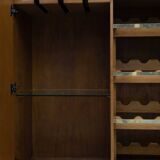 Postmodern Italian Bar Sideboard Murano Glass and Brass, 1980s