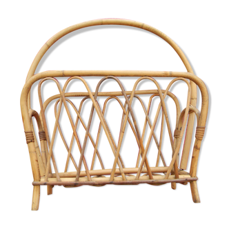 Vintage magazine door in rattan bamboo style