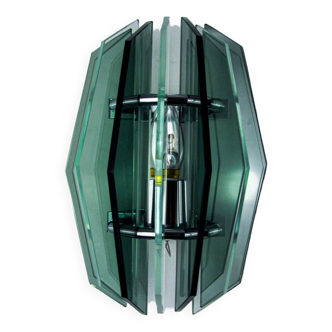 Applique Veca, verre de murano taillé, italie, 1970